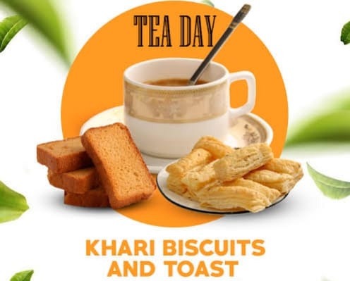 Khari, butter, toast (rusk)